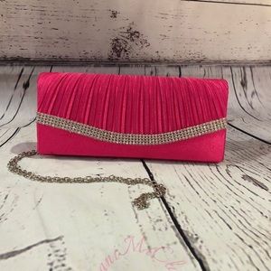 Satin Pleated Evening Clutch